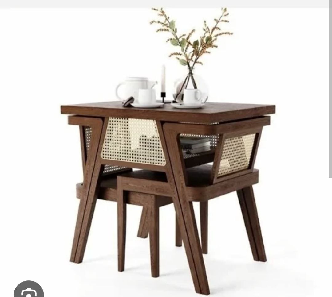 میز و صندلی غذاخوری حصیری دونفره