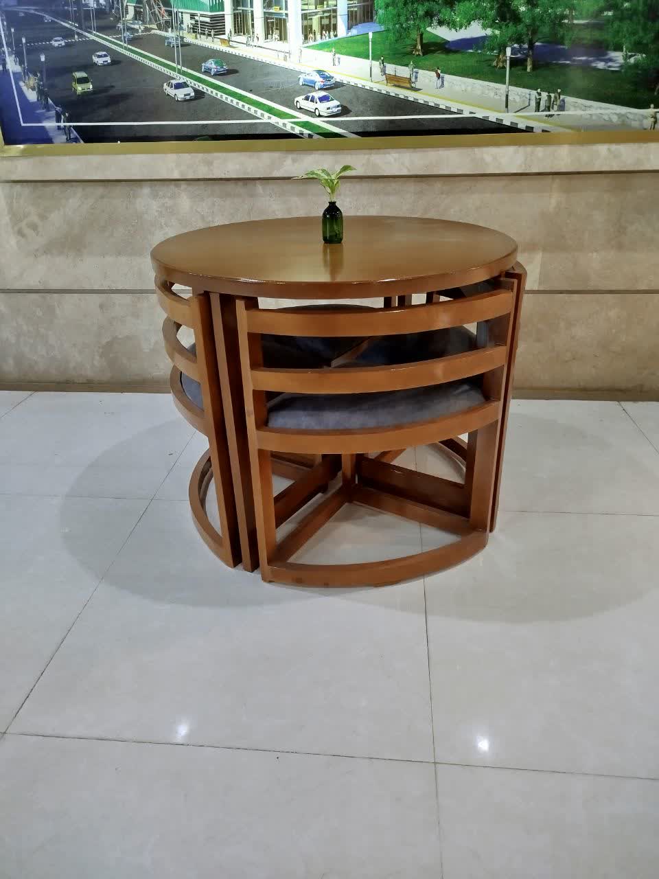 میز و صندلی غذاخوری کم جا 4 نفره